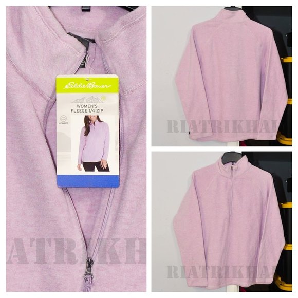 Purple NWT Ladies' fleece 1/4 Zip Pullover Eddie Bauer‎ - Picture 1 of 4